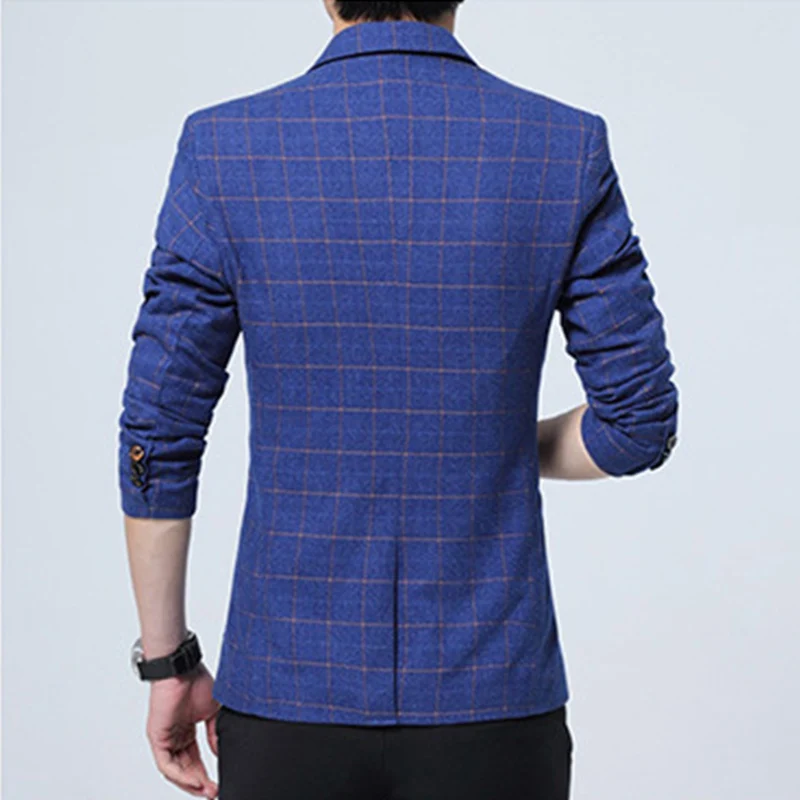 Мужской Блейзер mz402 весенний облегающий блейзер в клетку модель 2017 года | Мужская