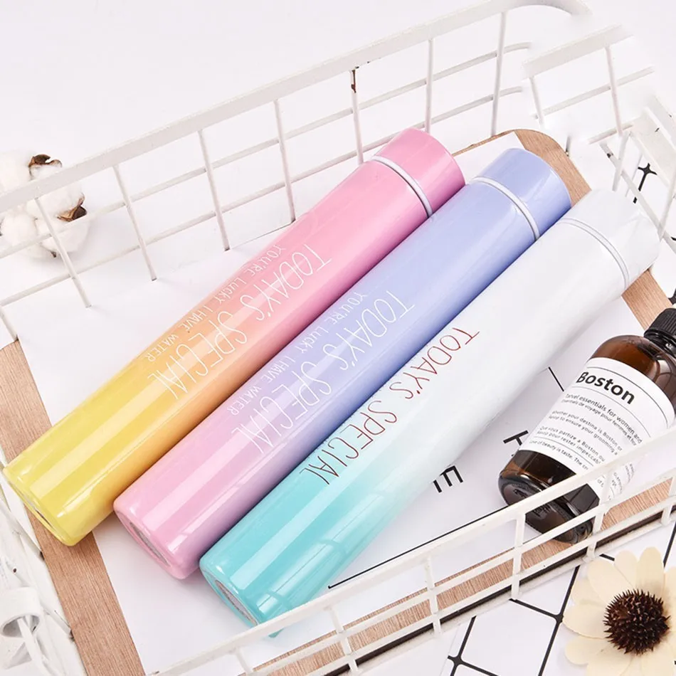 Нержавеющая сталь Милая Тонкая бутылка для термос воды Tumblr вакуумные колбы из