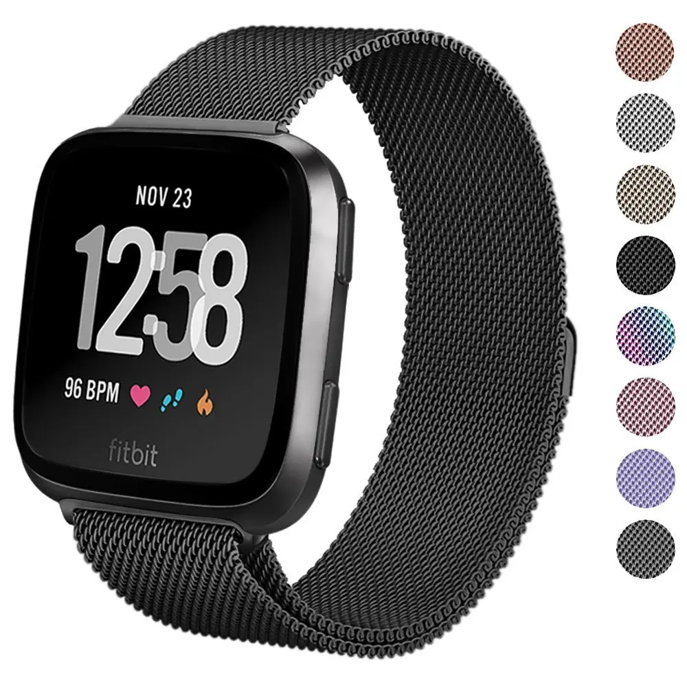 Сменных Браслетов Из Нержавеющей Стали Для fitbit versa наручных миланских петель магнитных браслетов подходят для битов и стихов аксессуары для браслетов
