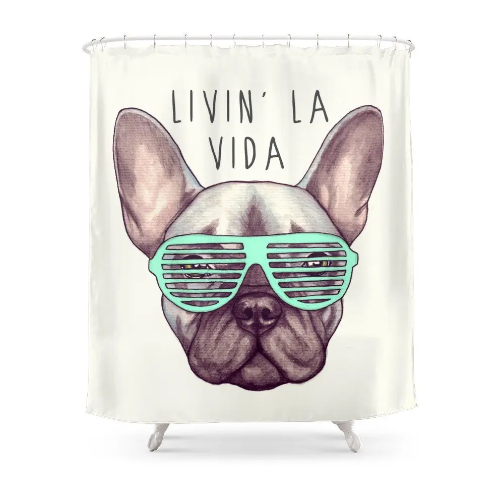 French Bulldog - Livin' La Vida Frenchie Shower Curtain | Дом и сад