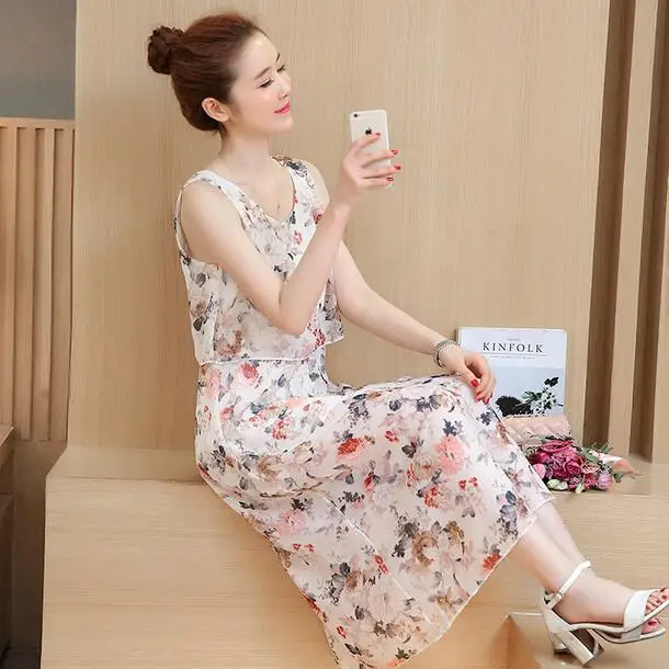 Floral Printed Chiffon Maternity Nursing Sundress Summer Boho Beach Long Breastfeeding Dress Clothes for Pregnant Women DW843 | Мать и