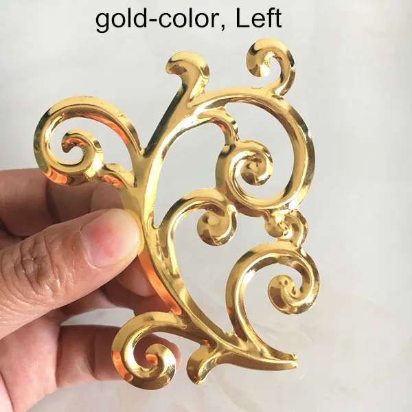 Gold-color Left 20 шт Большой свиток орнамент 70*86 мм феникс хвост металлические штамповки цветы, золотой цвет, серебряный цвет, декоративные материалы для рукоделия - Цвет: Gold-color Left