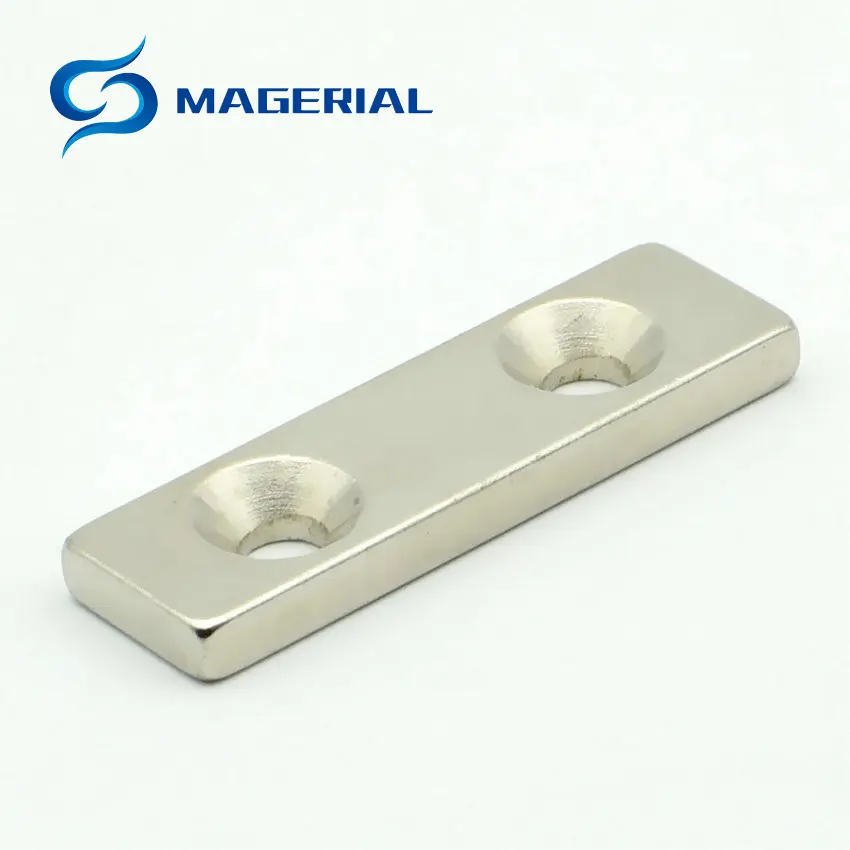 

NdFeB Fix Magnet 40x10x4 mm with M5 Screw Countersunk Hole Block N42 Neodymium Rare Earth Permanent Magnet 12 pcs/lot