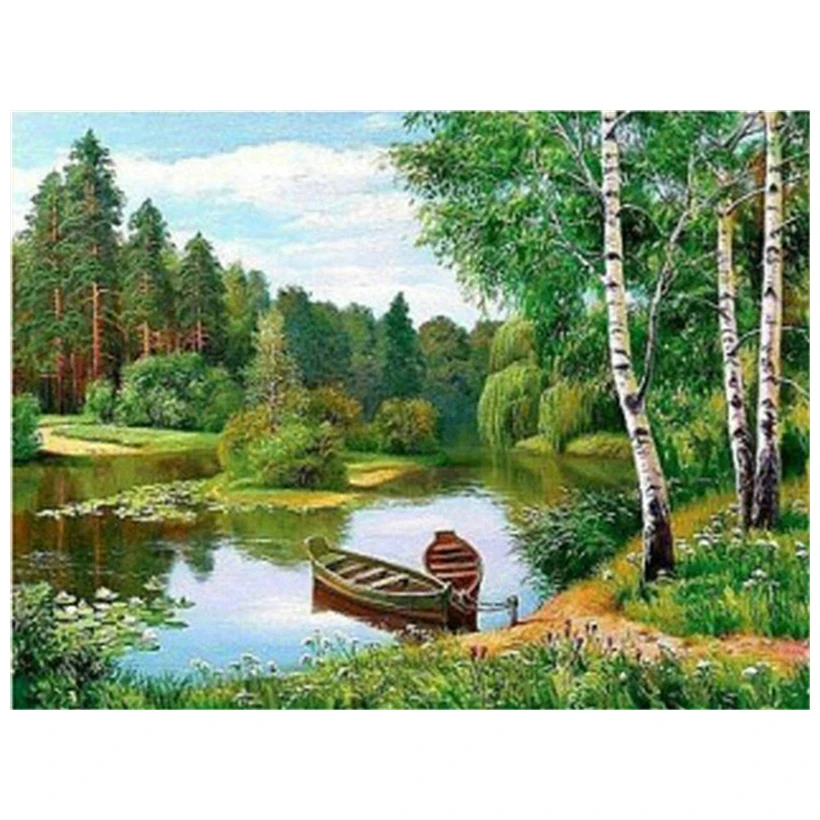 074PP Алмазная вышивка, распродажа, пейзаж, Алмазное дерево, полная квадратная Алмазная картина, вышивка крестом, рукоделие, ремесло, подарок, сделай сам - Цвет: 074PP