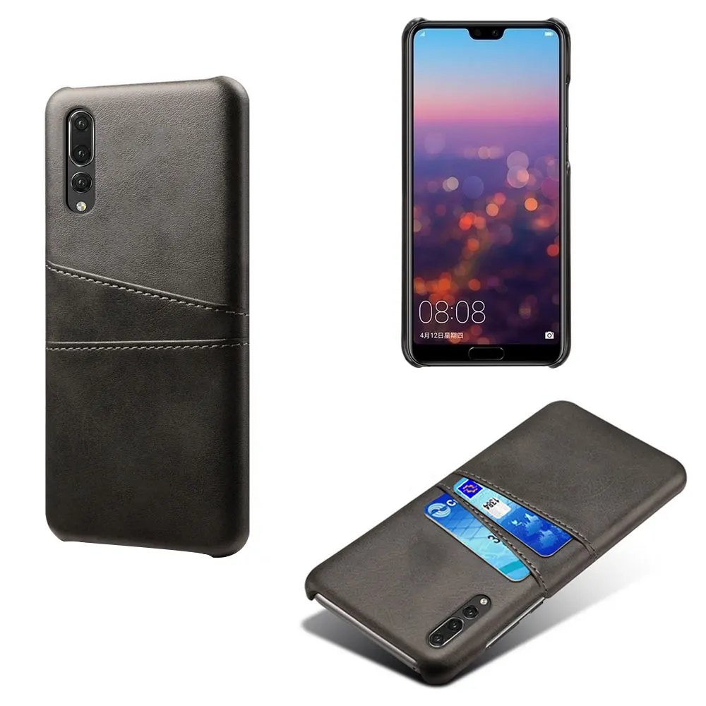 Black Чехол для huawei P20 P30 P10 Pro Lite Plus P9 P8 lite чехол со слотом для карт из искусственной кожи+ PC чехол s для huawei P8 P9 Lite P10 Plus P30 - Цвет: Black