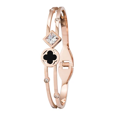 rose gold Женский браслет высокого качества из нержавеющей стали браслет бижутерия Стразы дизайнерские браслеты Лидер продаж - Окраска металла: rose gold