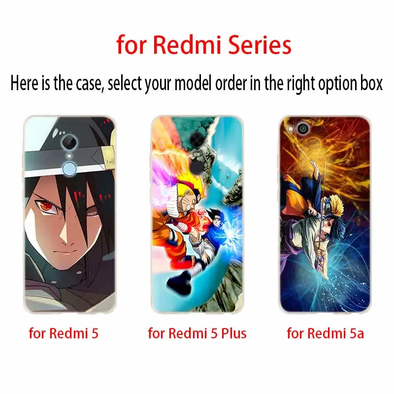 Чехол с рисунком Аниме Наруто Саске для Xiaomi Redmi Note 8 7 6 5 pro, чехол для Redmi 6a s2 5a 5 Plus 4a 4x3 Pro