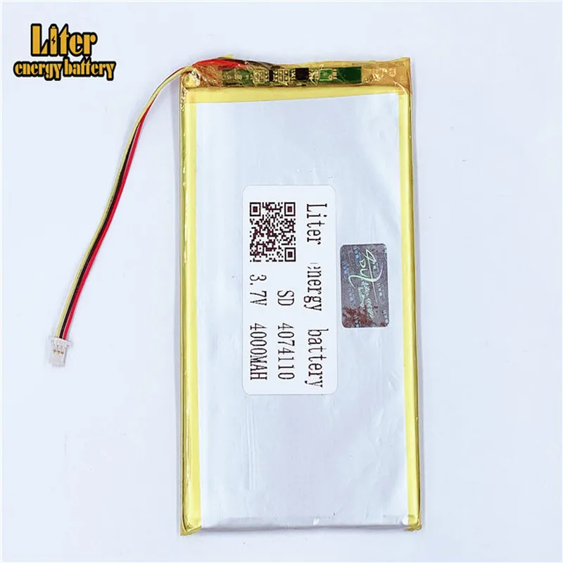 Вилка 1 0 3P 4074110 4075110 3 7 V 4000mah планшетный ПК дюймовый MP4 MP5 lipo аккумулятор в