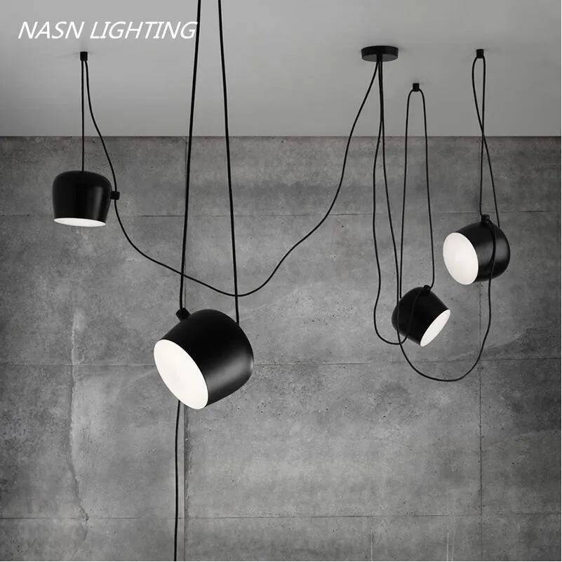 1/2/3 светильник черный/белый алюминиевый абажур подвесной s ресторан магазин