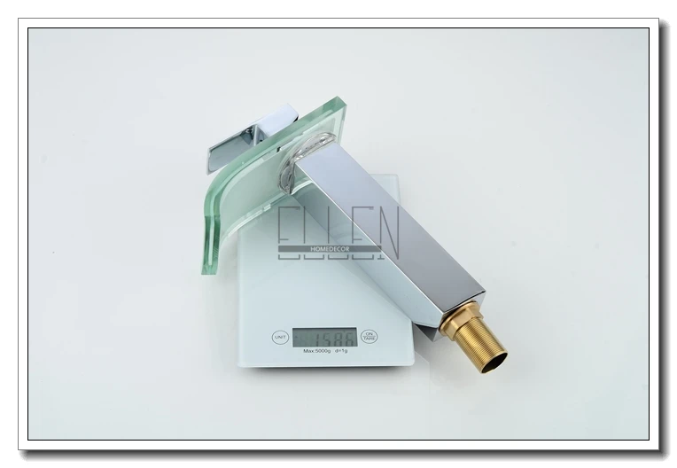 Светодиодный смеситель для ванной комнаты высокий водопад стеклянный раковины 3