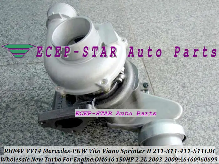 Бесплатная доставка RHF4V VV14 VF40A132 A6460960699 6160960199 турбо для Mercedes PKW Vito 115 111 Viano Sprinter II OM646