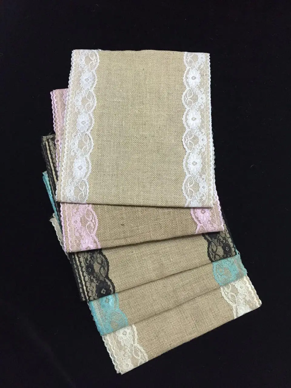 

5 Colors 30*275cm Linen Yarn Lace Tablecloth Table Runner Chair Wedding Parties Decorative 5PCS/LOT