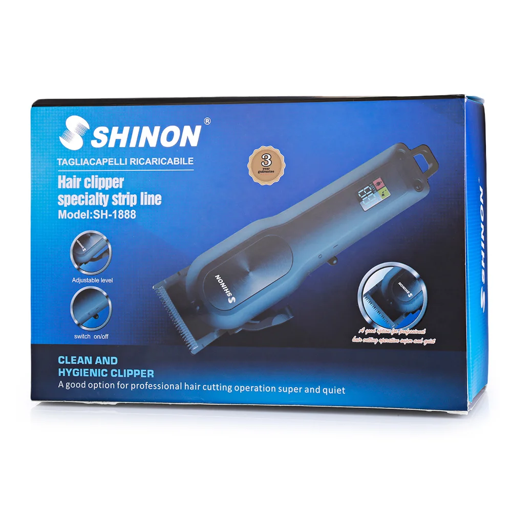 Профессиональный триммер SHINON SH 1888 4 направляющих ЖК экран Аккумуляторная