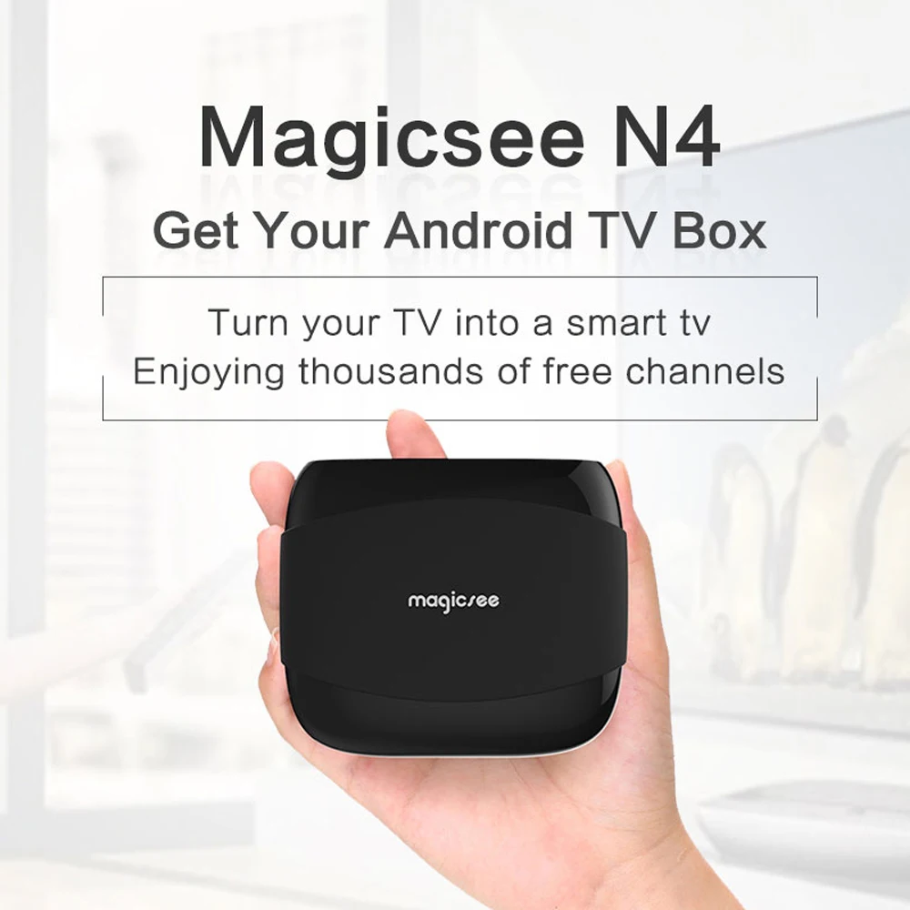 ТВ-приставка Magicsee N4 Android 7.1.2 2 ГБ 16 четырехъядерный Amlogic S905X 64 бит UHD 4K LAN и Wi-Fi H.265 HD