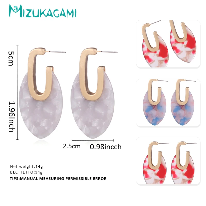 Серьги 2018 висячие серьги из нержавеющей стали металлические акриловые смолы |