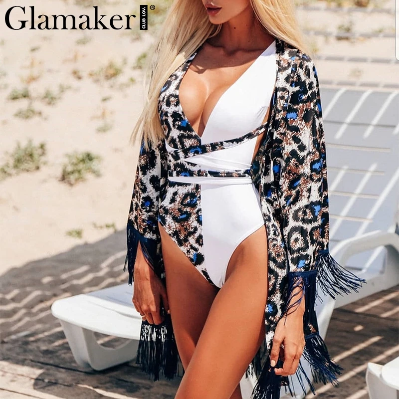 Glamaker, сексуальный леопардовый Бразильский бикини, купальник Mujer, женский купальник, на шнуровке, цельный, пуш-ап, купальник, женский купальник, бикини