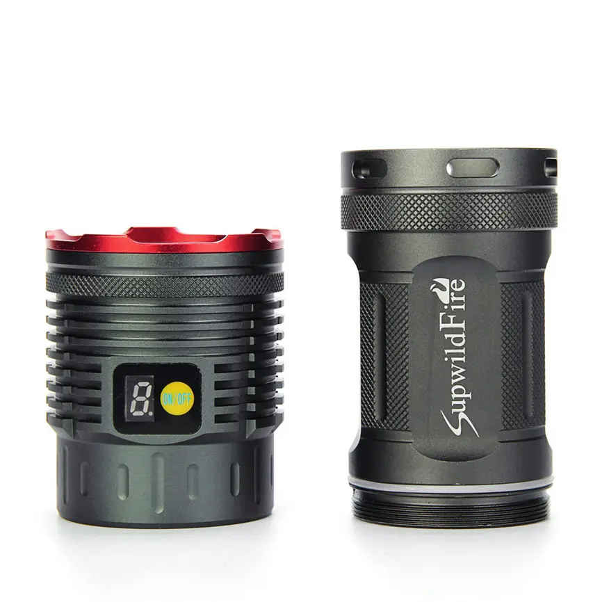 Supwildfire 50000LM 15 x XM-L T6 светодиодный фонарик с цифровым дисплеем+ 18650 аккумулятор 60*60*150 мм 1123