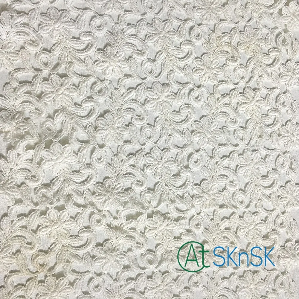 

300yard/lot Bridal Lace Fabrics White Embroidery Lace Trimming 7 Flower Petals Water Soluble Dry Lace Accessories DHL Shipping