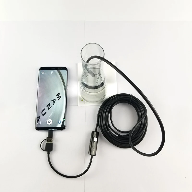 Водонепроницаемый эндоскоп AN100 3 в 1 камера бороскопа Android USB Type C мини 7 мм для