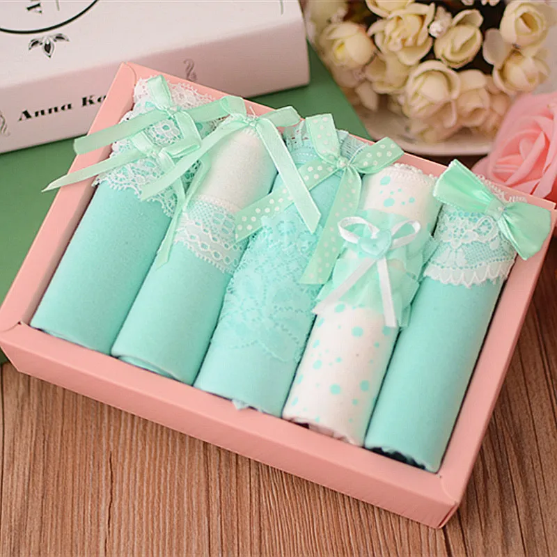 

5Pcs/1lot Girls Underwear Teenage Lace Cartoon Panties Cotton Underpants Children Teens Cute Briefs 5 Styles for 12-22Y Panties