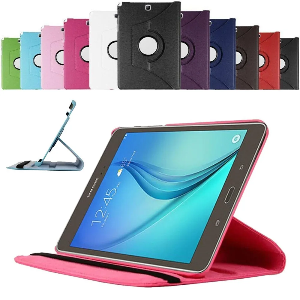 100% High Qualit 360 Rotating Bracket Flip Fashion Leather Cover For Samsung Galaxy Tab A 8.0&quot inch SM T350 T351|Чехлы для