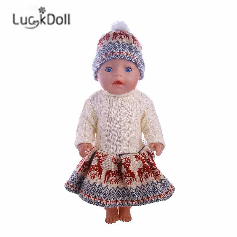 LUCKDOLL высококачественное платье свитер подходит для 18 дюймовых американских