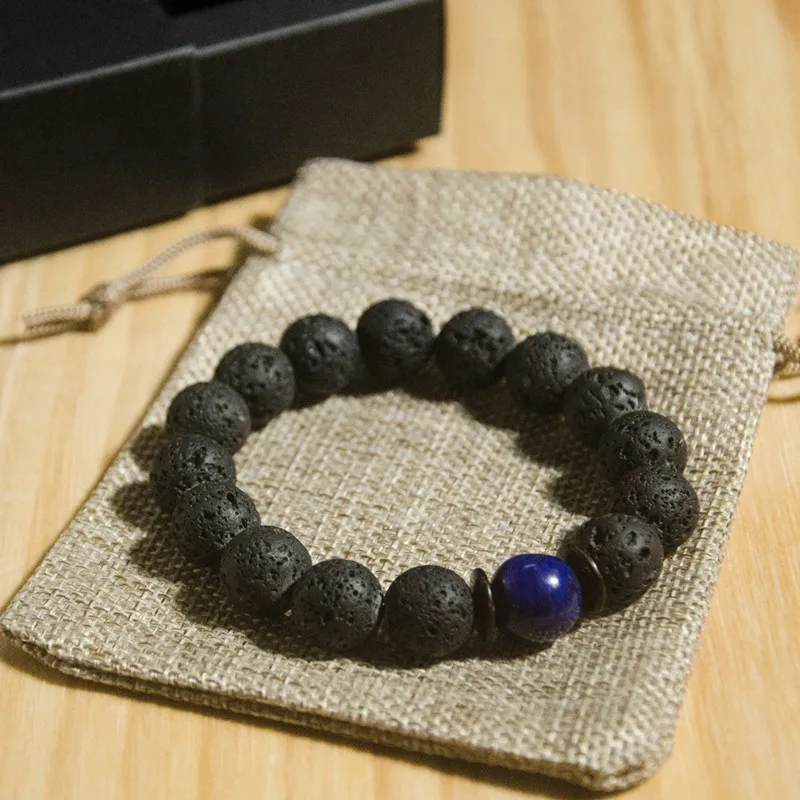 Падение доставка бисером Браслеты натуральный вулканический камень Лазурит