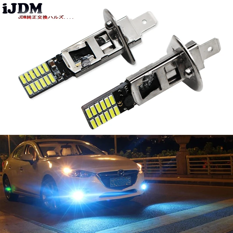 Ijdm 10000 К Ice Blue 24 SMD 4014 H1 светодио дный замена лампы для автомобиля противотуманные
