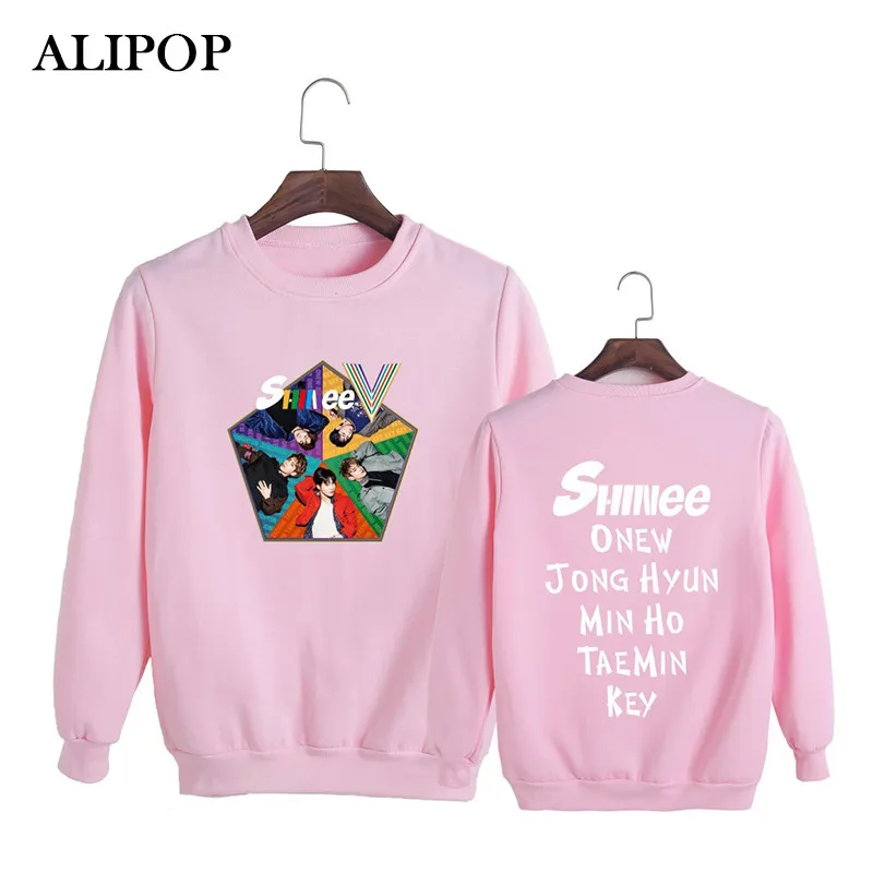 Kpop Korean Fashion SHINee 5TH Album FIVE ONEW KEY MINHO TAEMIN Cotton Hoodies Clothes Pullovers Sweatshirts PT357 | Женская одежда