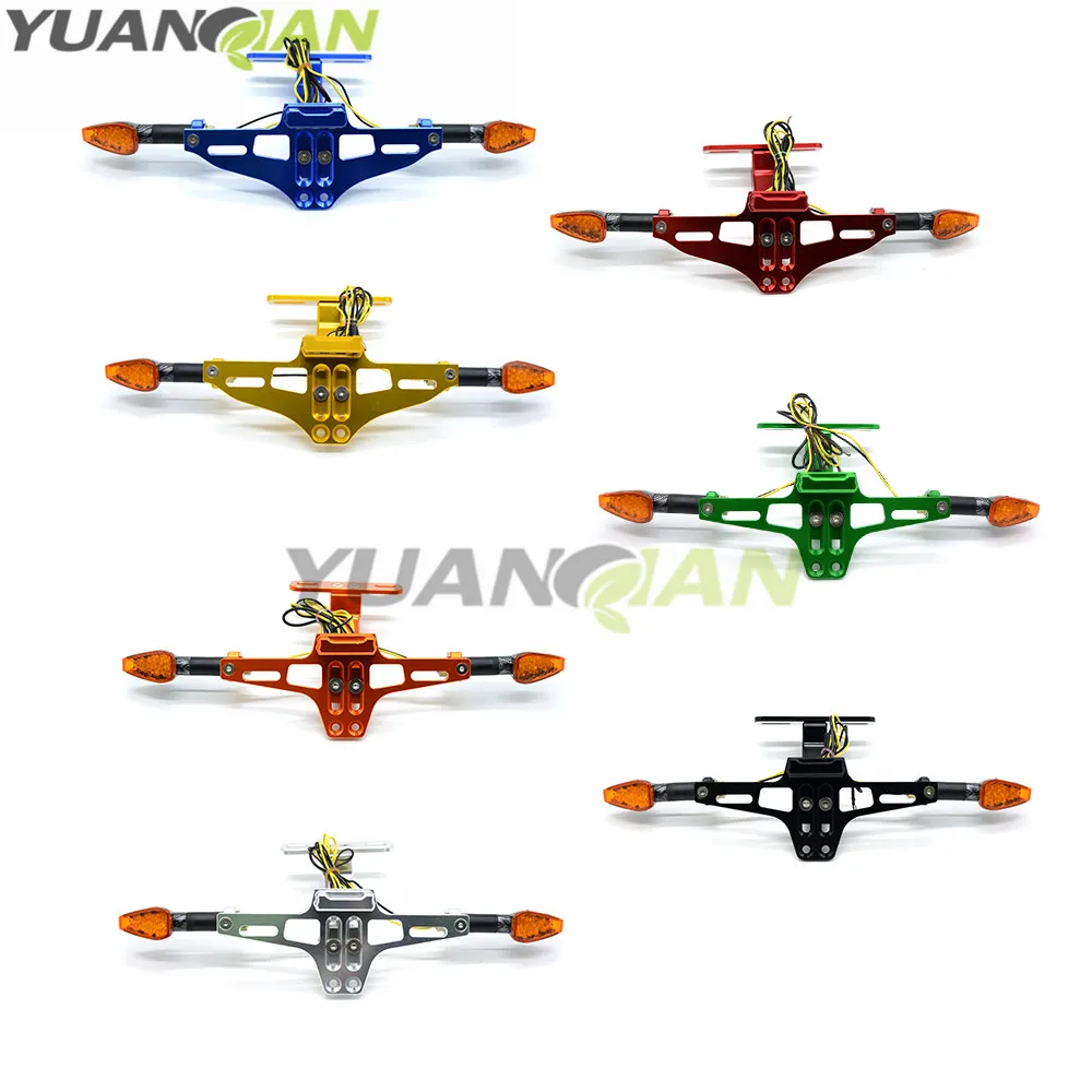 CNC регулируемый номерной знак рамка держатель кронштейн с подсветкой для KAWASAKI