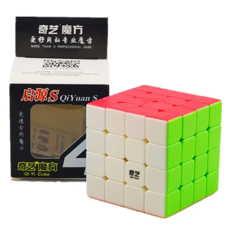 Новинка 2017 года QiYi юаней S Professional 4x4x4 4x4 твист Magic Cube 6 цветов Stickerless головоломки