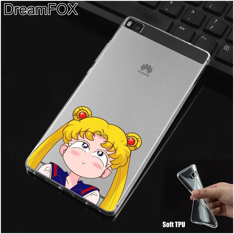 DREAMFOX M351 Сейлор Мун Мягкий ТПУ силиконовый чехол для huawei P8 P9 P10 Lite Plus 2017 Honor 8 Pro 9 6X |