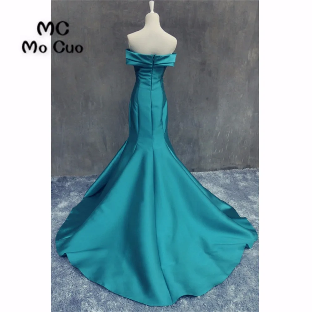 2018 г. Популярные Новые Teal Пром платья Длинные Pleat драпированные атласные Vestidos De