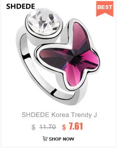 SHDEDE синий кристалл от Swarovski Шарм дизайнерское ювелирное модное обручальное кольцо для женщин-6871