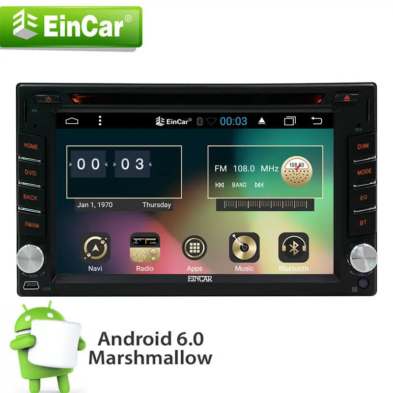 Четырехъядерный Andriod 6 0 Автомобильный стерео радио DVD gps плеер Navi 2 &quotзеркало wifi