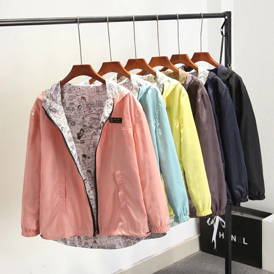 2018 Осенняя Свободная куртка большого размера Женская модная одежда Harajuku с обеих