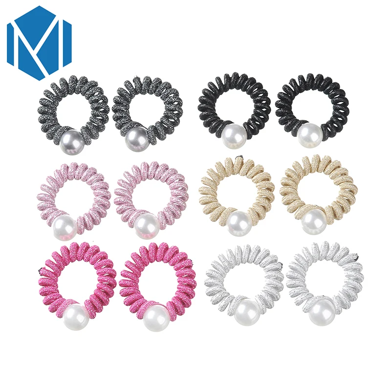 M MISM 1 набор = 2 шт новая модная эластичная лента для волос блестящая телефонная