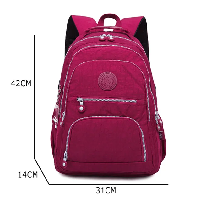 Школьный рюкзак для девочки-подростка Mochila Feminina женские рюкзаки нейлон водонепроницаемый повседневный рюкзак для ноутбука женский Sac A Do - Цвет: 989-Jujube red