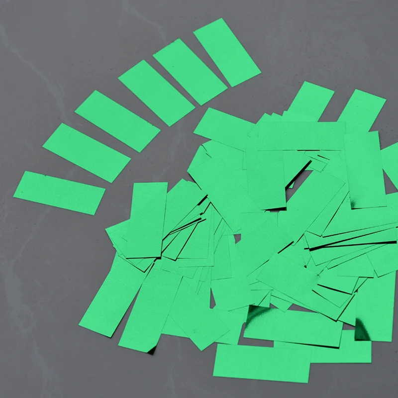 Green Retangular 2*5 см Фольга для домашних животных конфетти измельченные блестки confettis de