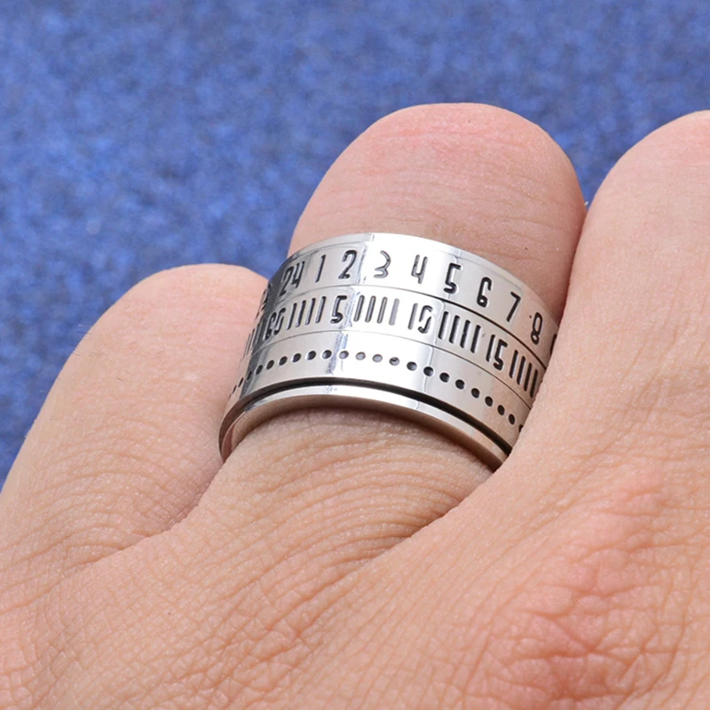 Для мужчин большой широкое кольцо качество номер Спиннер из нержавеющей стали