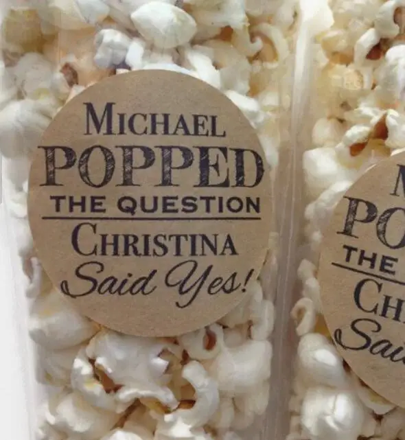 Personalize Popped the question Wedding gift Stickers engage