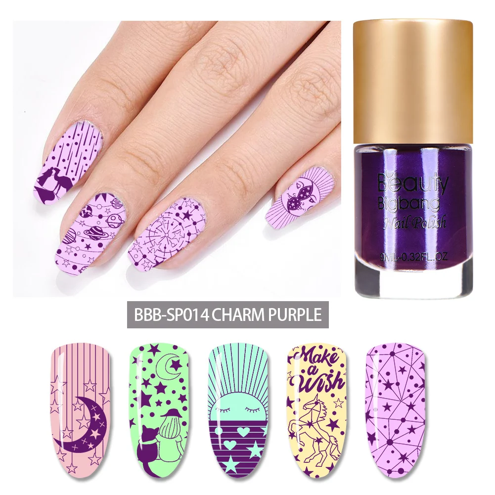 Лак для ногтей BEAUTYBIGBANG, 1 бутылка, 6 цветов, лак для ногтей, гель для тиснения ногтей, цветной лак для ногтей