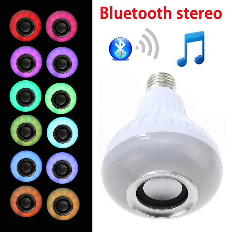 E27 Smart RGBW Беспроводной Bluetooth динамик лампа Музыка Воспроизведение затемнения светодиодный светильник лампа с 24 клавишами дистанционного управления