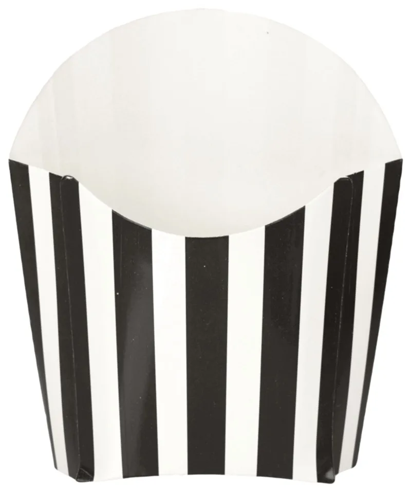 Black Stripe Упаковка из 12 шт в полоску французский коробки для картофеля фри контейнеры вечерние пользу Коробки Baby shower Свадебные вечерние столовых принадлежностей - Цвет: Black Stripe