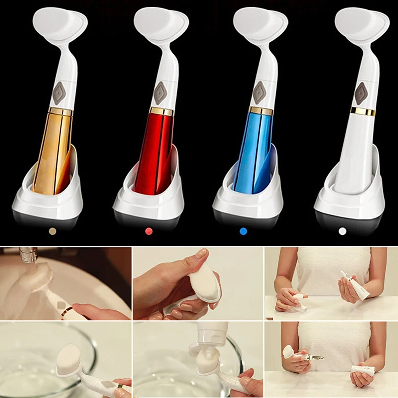 4 цвета Pro Mini Электрический глубокое очищение лица щетка для удаления угрей