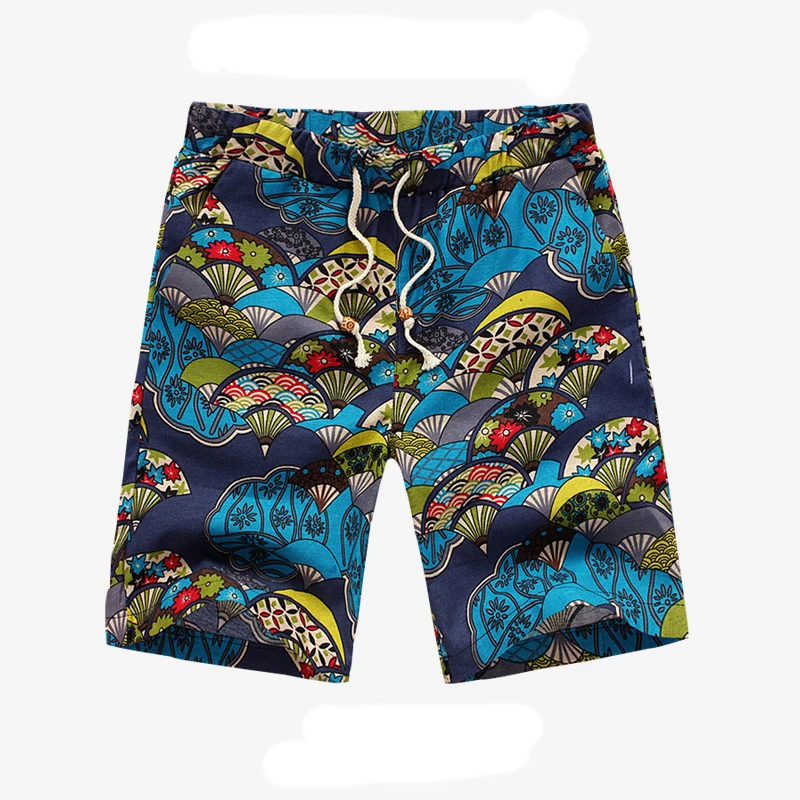 Летние хлопчатобумажные шорты Для мужчин дышащие модели с цветочным принтом