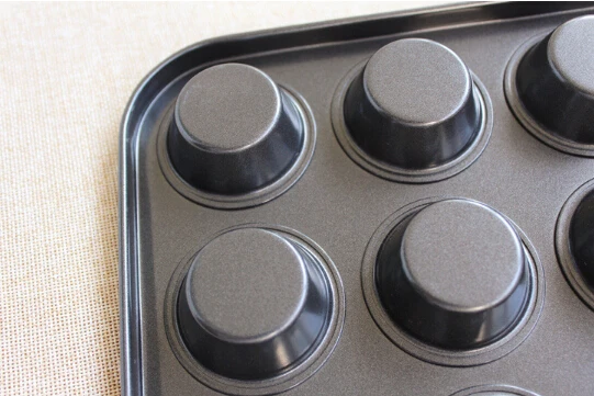 1PC New Arrival Carbon Steel Pastry Tools 12 Units Muffin Sweet Cake Pan Baking Mold Inserts Kitchen Bakeware JC 0523 | Дом и сад