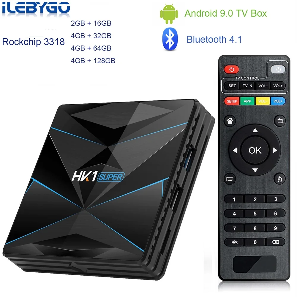 Android 9,0 ТВ коробка HK1 супер Rockchip RK3318 телеприставка 4 Гб ram 128G rom USB 3,0 2,4G/5G двойной wifi BT4.1 HDR 4 K 3D медиаплеер