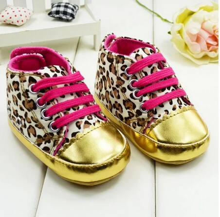 2014 New Fashion Baby Lovely Shoes Korean Version Toddler Leopard Print Gold Color Pattern Girl 918 | Детская одежда и обувь