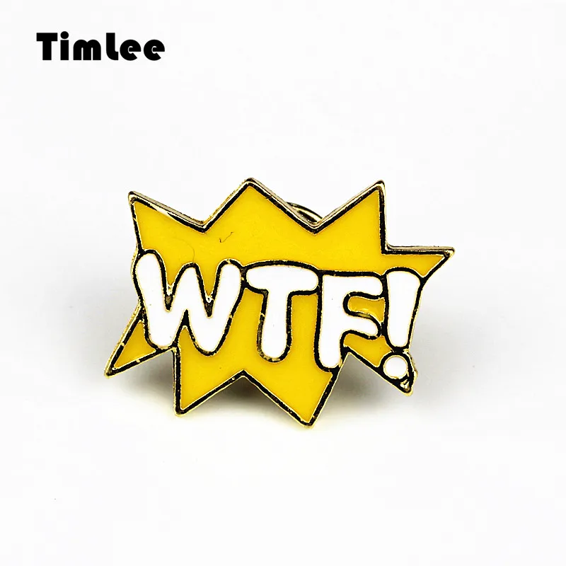 Timlee X223 мультфильм буква WTF Милая металлическая брошь заколки подарок оптовая
